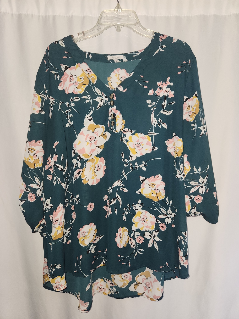 Floral Women's  Top - Pink & Yellow Blooms #whimsical #botanical #resort #flowy
